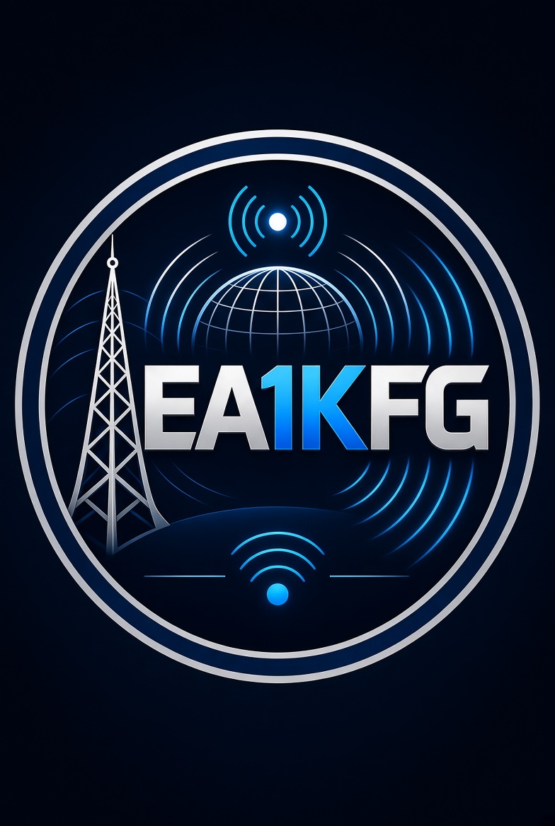 Tarjeta del indicativo EA1KFG, radioaficionado en Ourense (España)